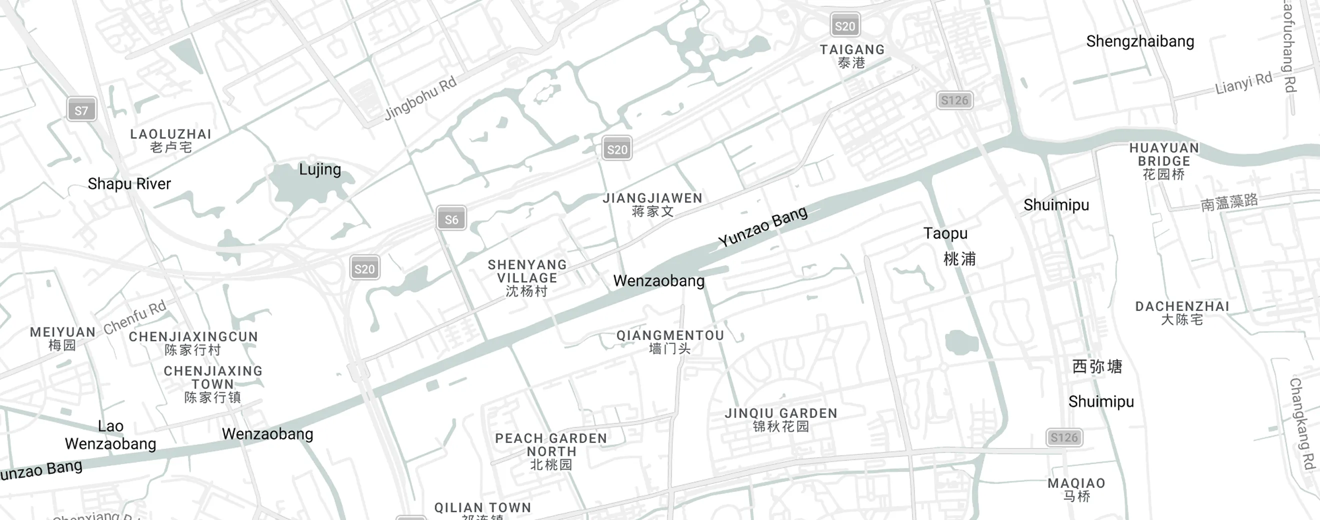 Map of the Taopu and Wenzaobang area of Baoshan District, Shanghai.